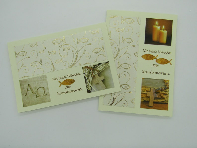 Greeting card with best wishes, gold, for congratulations on confirmation, confirmation or communion image 5