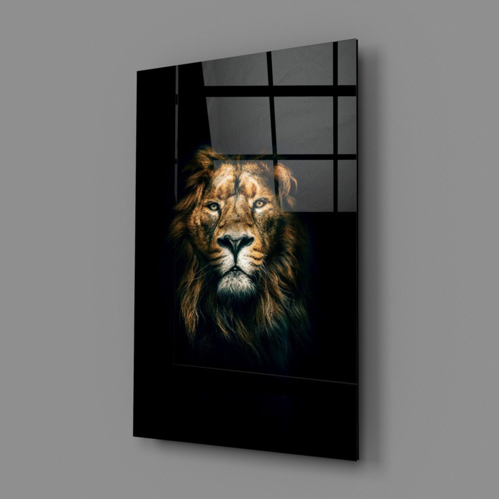 Lion / Vivid Tinted Glass Print / Wall Art / Glass Wall Art / Etsy