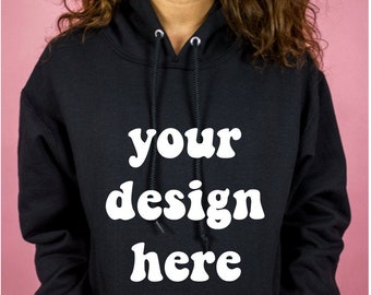 hoodie mockup instant digital download -black gildan sweatshirt mock up