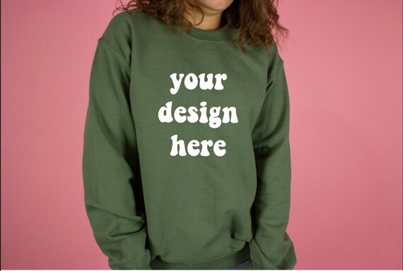 Gildan Military Green Crewneck 