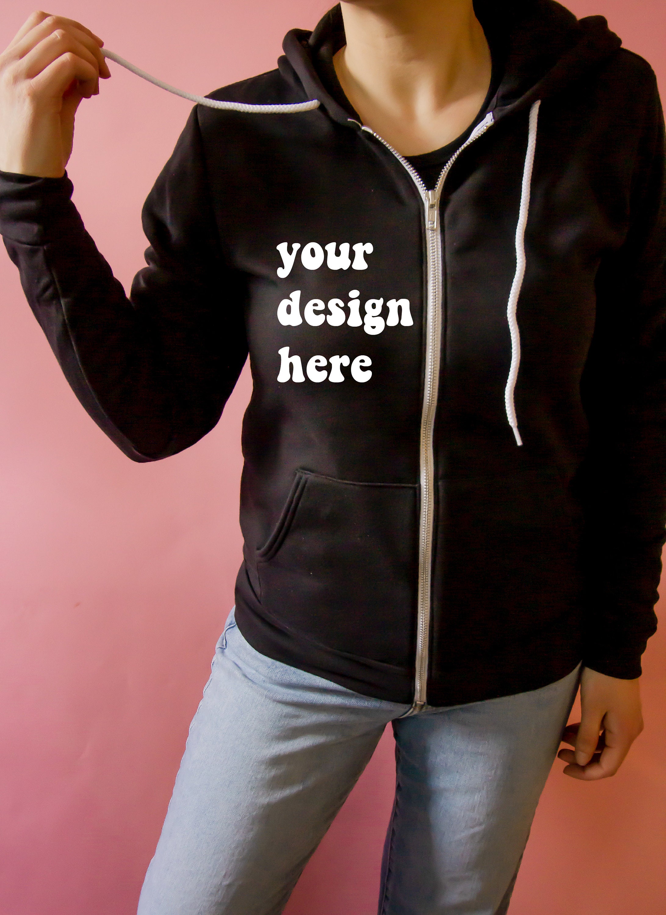 Download Black Zip Up Hoodie Mockup Instant Digital Download Bella Etsy