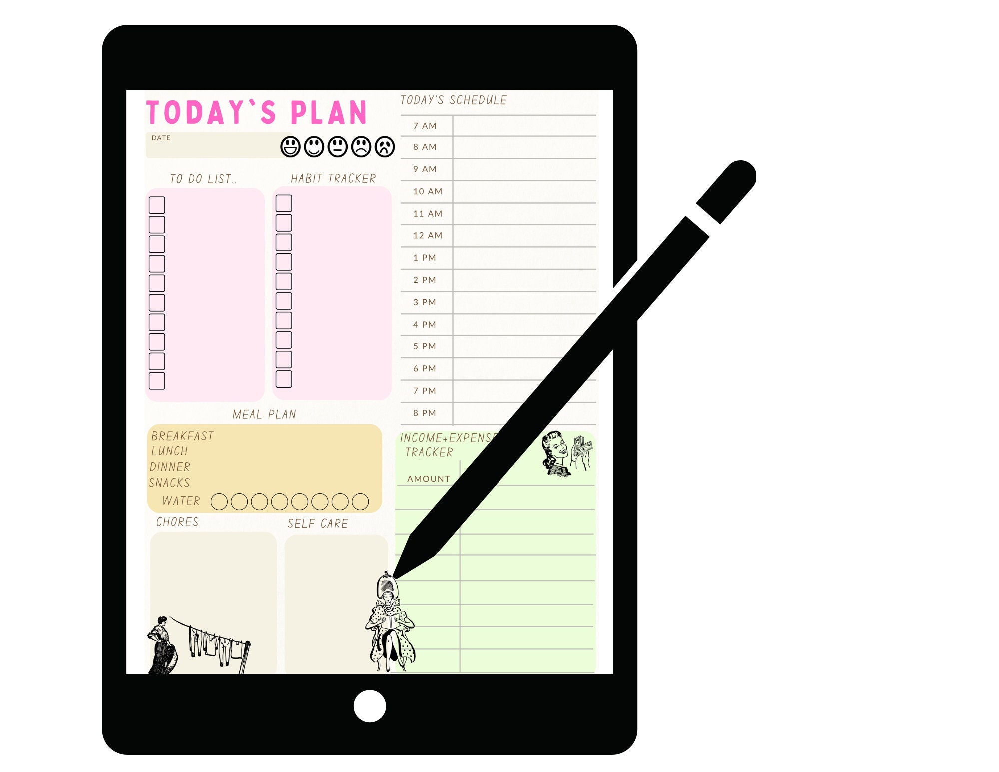 Daily Planner Printable Undated Daily Planner Passion Planner Printable ...