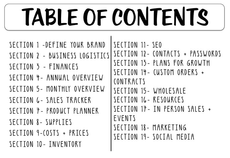 Small Business Planner Printable Etsy Planner Small Business Etsy