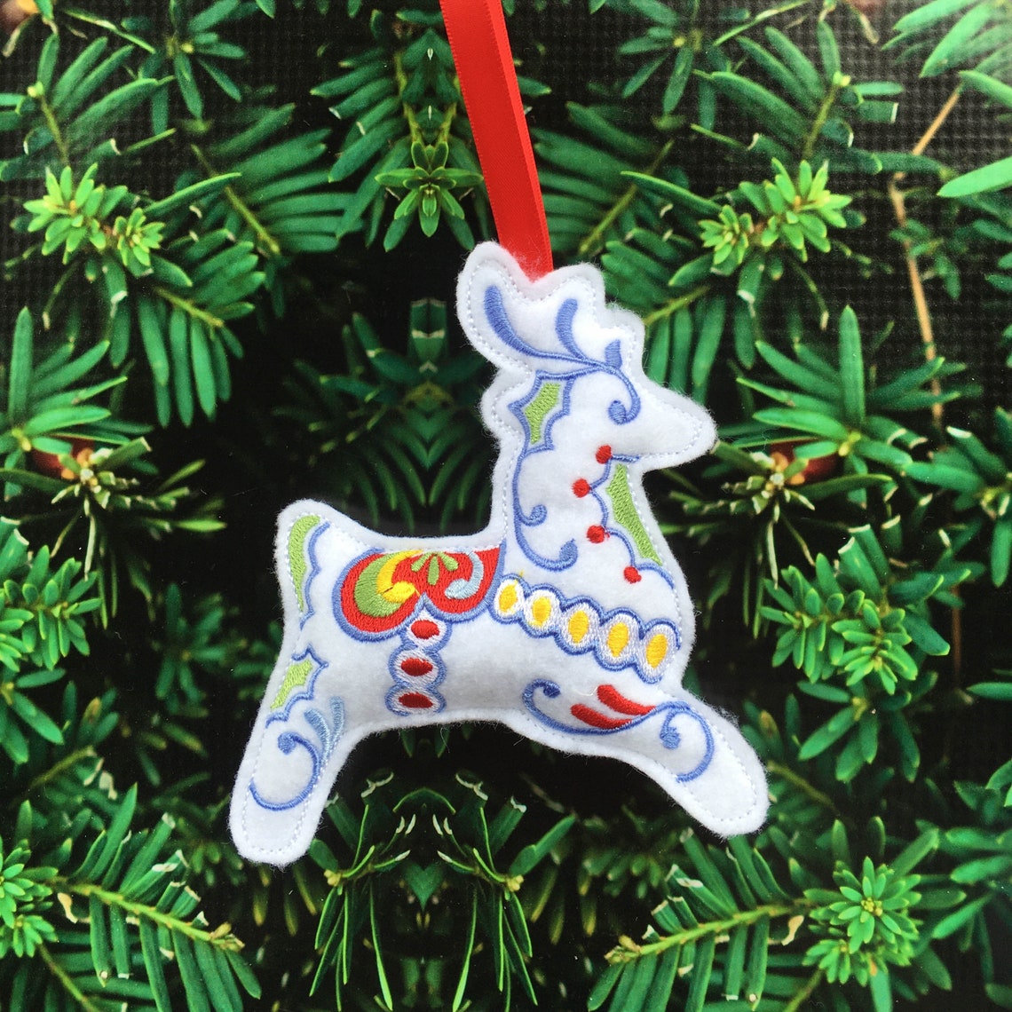 Embroidered stuffed Christmas ornaments Etsy