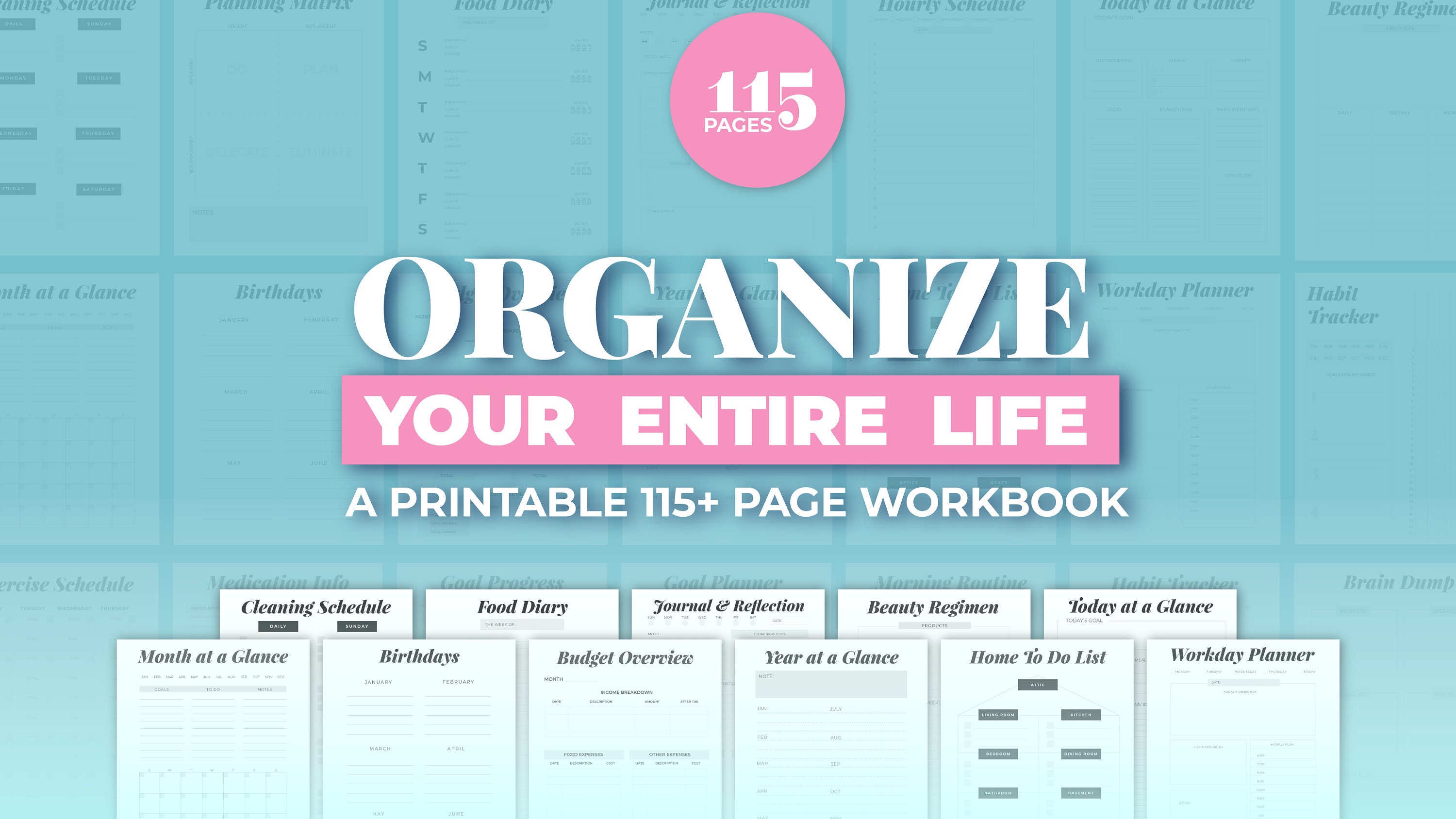 Organize Your Entire Life Workbook Printable Life Planner Etsy