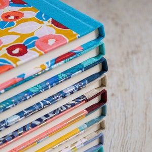 Customizable Handmade Hardcover Lined Notebook, Book Cloth, Bespoke Medium Size Notebook