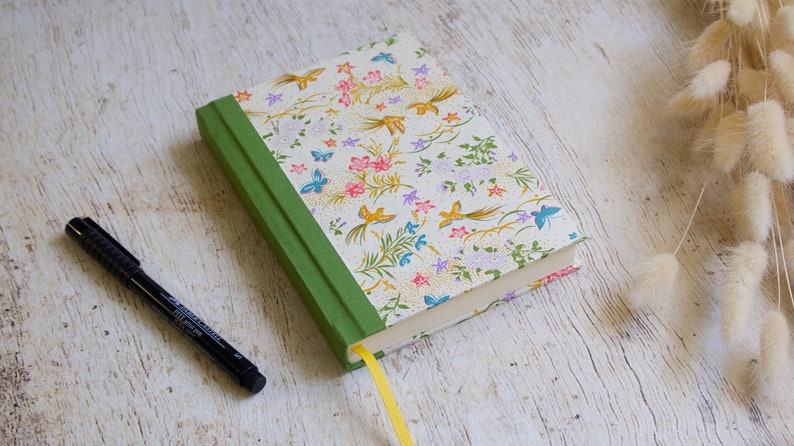 Handmade perpetual diary, calendar, personal journal Flowers birds butterflies image 2