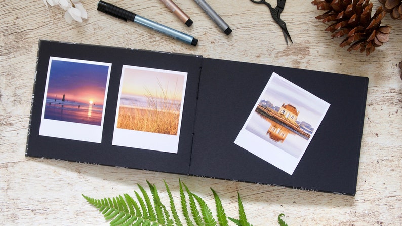 Customizable A5 Photo Album, Hand Bound Wedding Album, Bespoke Family Album Clairef. / noir