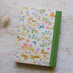 Handmade perpetual diary, calendar, personal journal Flowers birds butterflies image 6