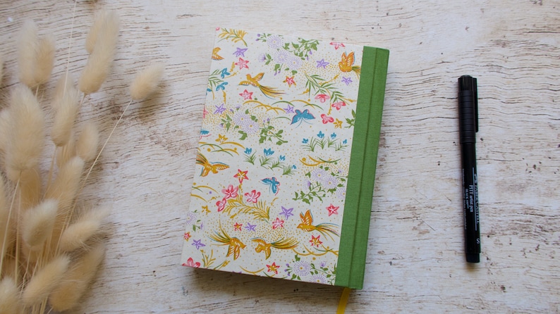 Handmade perpetual diary, calendar, personal journal Flowers birds butterflies image 6