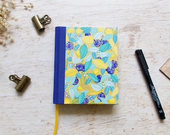 Handmade 3 Years Journal, Perpetual Daily Planner Agenda, Personal Diary - Leaves Berries Fruits Yellow