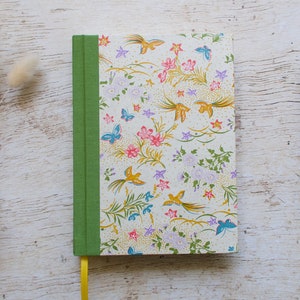 Handmade perpetual diary, calendar, personal journal Flowers birds butterflies image 1