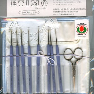 Japan Tulip Etimo Lace Royal Silver or Gold Crochet Hook Set