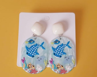 Acrylic earrings whale