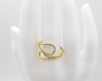 Edelstahl Ring Gold Geometrie