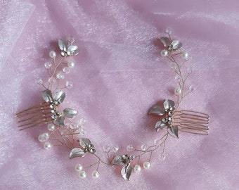 Bridal hair comb bridal jewelry wreath