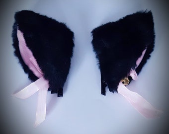 Hair clips set cat costume