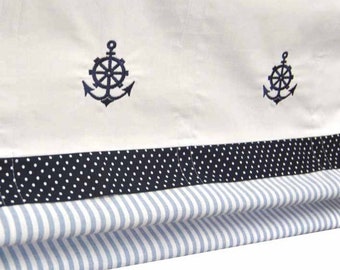 Rollo Embroidered Blue Anchors