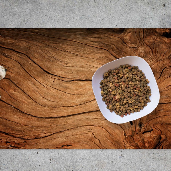 Bowl pad | Voeringmat "Rustic Wood" gemaakt van premium vinyl - 60 x 40 cm - antislip, wasbaar, scheurbestendig - Made in Germany
