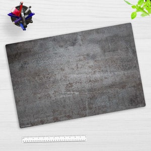 Schreibtischunterlage abwaschbar - Stahlplatte Metalloptik - aus premium Vinyl - Hergestellt in Deutschland - in 60x40, 70x50, 100x50 cm