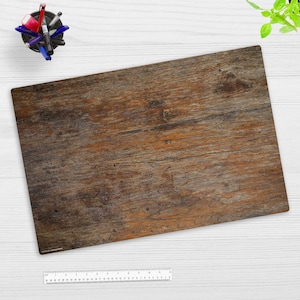 Schreibtischunterlage abwaschbar – Antikes Holz – aus premium Vinyl - Hergestellt in Deutschland – in 60x40, 70x50, 80x40, 100x50 cm