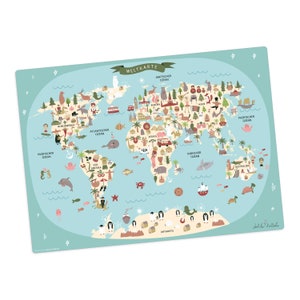 Montessori - Tovaglietta Americana Per Bambini, Tovagliette Americane Di Plastica - Lilla/Rosa