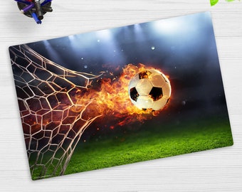 Washable desk pad - Burning football with fire tail - made of premium vinyl - Made in Germany