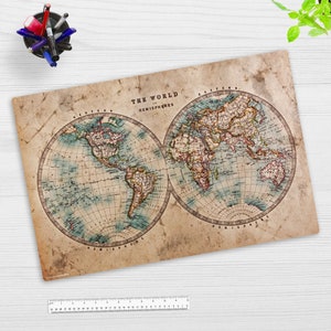 Sottomano lavabile - mappa storica del mondo - realizzato in vinile premium - prodotto in Germania - in 60x40, 70x50, 100 x 50 cm