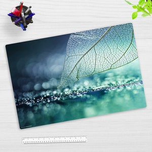 Schreibtischunterlage abwaschbar – Blattwerk Natur – aus premium Vinyl - Hergestellt in Deutschland – in 60x40, 70x50, 100x50 cm