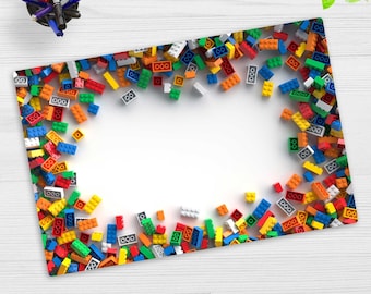 Desk pad washable - Lego parts - made of premium vinyl - Made in Germany - in 60x40, 70x50, 80 x 40 cm