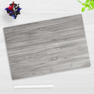 Washable desk pad - Grey wood grain made of premium vinyl - Made in Germany - in 60x40, 70x50, 100 x 50 cm