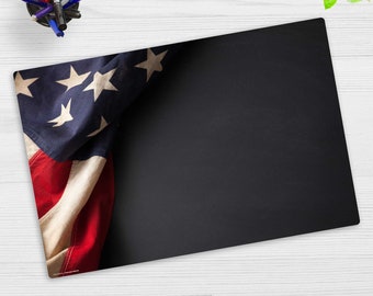 Schreibtischunterlage abwaschbar - Amerika Flagge USA - aus premium Vinyl - Hergestellt in Deutschland - in 60x40, 70x50 cm