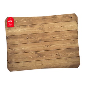 Placemats I placemats washable - wood - 4 pieces - 44 x 32 cm - non-slip table decoration Made in Germany