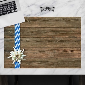 Schreibtischunterlage abwaschbar – Edelweiß – aus premium Vinyl - Hergestellt in Deutschland – in 60x40, 70x50 cm