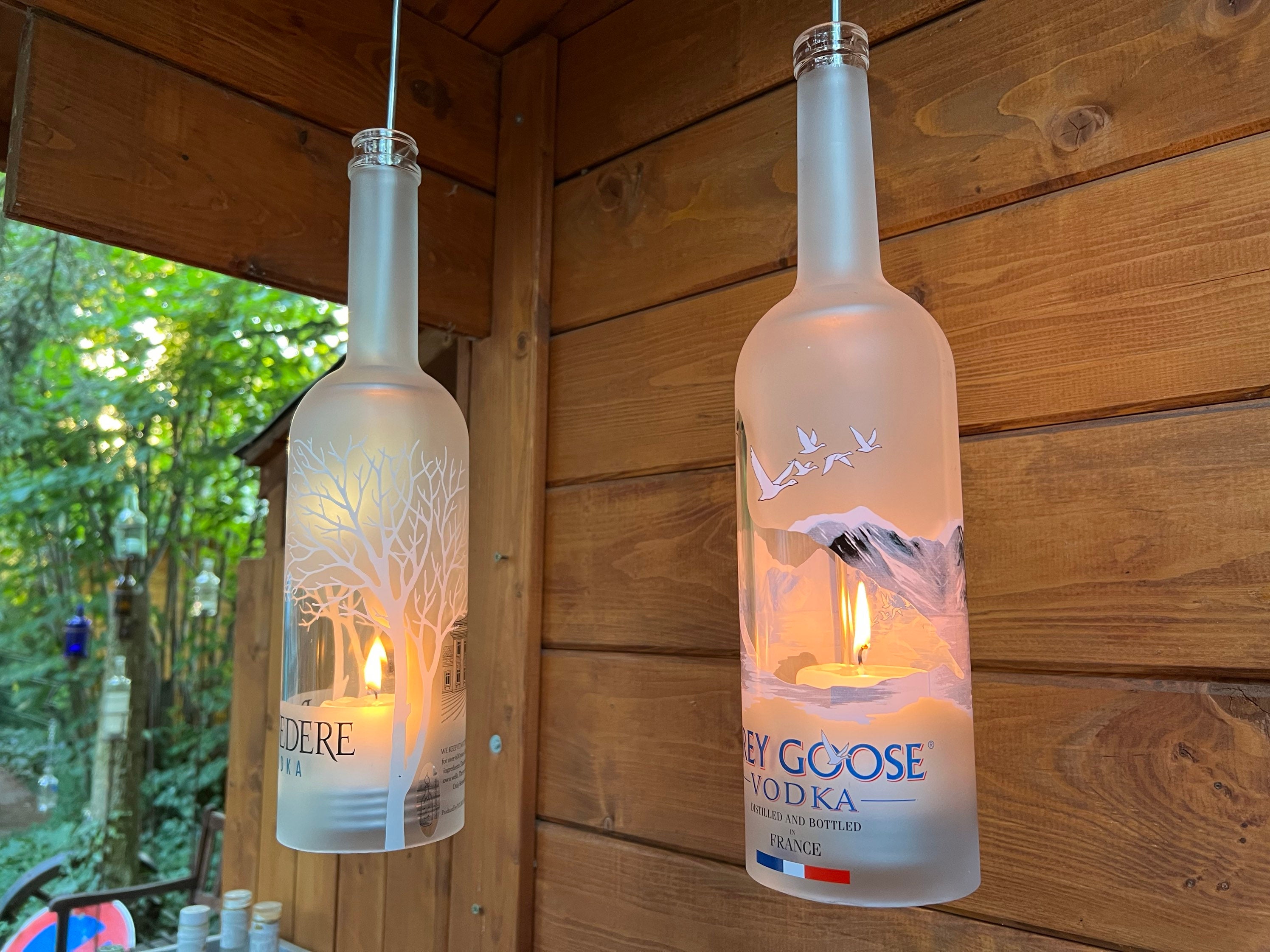 Lantern Made of Gray Goose 1.5l Vodka Bottle a Bottle Boy 