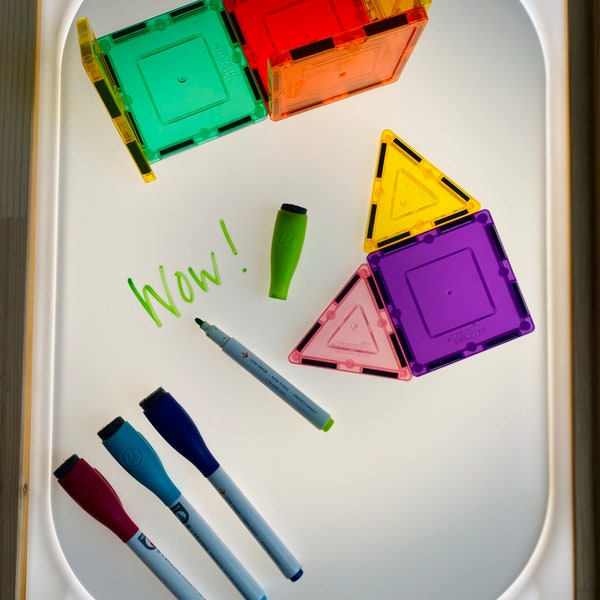 FLISAT Table Light Box Bin Insert - Alleen inzetstuk - Geen verlichting inbegrepen - Wit acryl inzetstuk - Whiteboard inzetstuk - IKEA - Sensorische bak inzetstuk