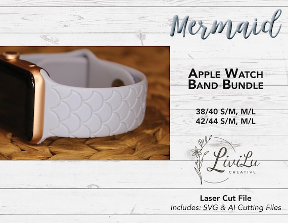 Mermaid Watch Band SVG & AI Files, Digital Download for Laser Cutting