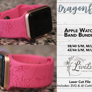 Dragonfly Watch Band Design SVG & AI Bundle: Laser Engrave File