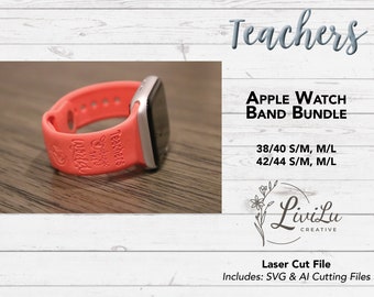 Teacher Apple Watch Band SVG: Laser Engrave Design (Digital Download)