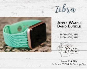 Zebra-Uhrenarmband-Design als SVG- und AI-Datei zum Herunterladen für Laserschneiden