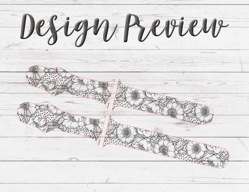 Flower Watch Band Design SVG & AI Bundle Silicone Band Laser Etsy New