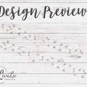 A digital preview shows two watch band pieces with a faint outline of dandelion and dragonfly designs, above the words "LiviLu Creative."