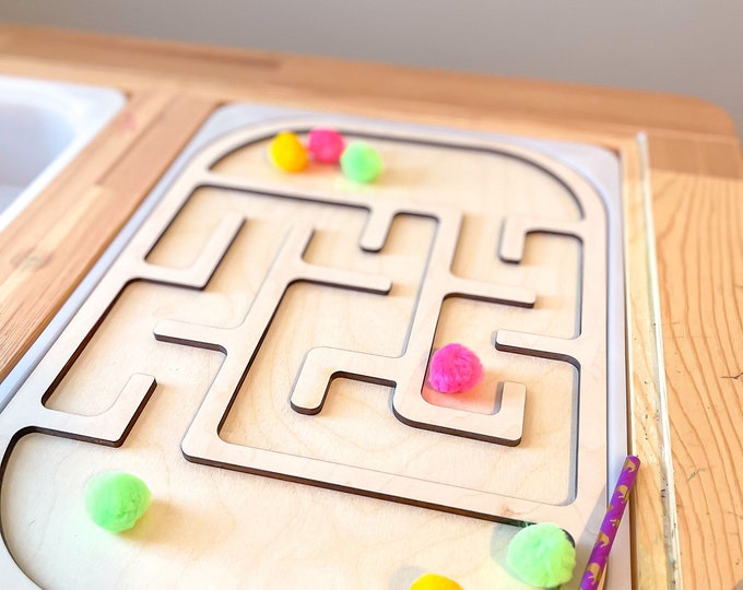 FLISAT Labyrinth Maze Insert - Insert Only - Wooden Insert - IKEA - Sensory Bin Insert - Large Insert for kids - Trofast Bin