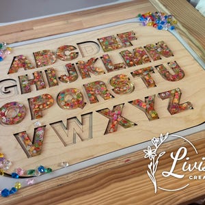 Alphabet Wooden Insert: Montessori Sensory Bin - Fits IKEA FLISAT