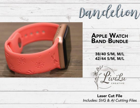 Dandelion Dragonfly Watch Band Design, SVG & AI Digital Download