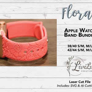 Floral Watch Band Design SVG & AI Files for Laser Engraving