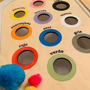 FLISAT Spanish Color Inserts - Insert Only - Wooden Insert - IKEA - Sensory Bin Insert - Large Insert for kids