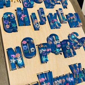 FLISAT Alphabet Chunky Letters - Insert Only - Wooden Insert - IKEA - Sensory Bin Insert - Large Insert for kids