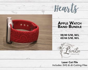Hearts Watch Band Design, SVG & AI Files for Laser Cutting