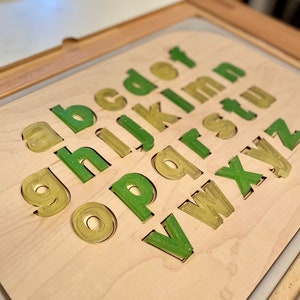 FLISAT Lowercase Alphabet - Insert Only - Wooden Insert - IKEA - Sensory Bin Insert - Large Insert for kids